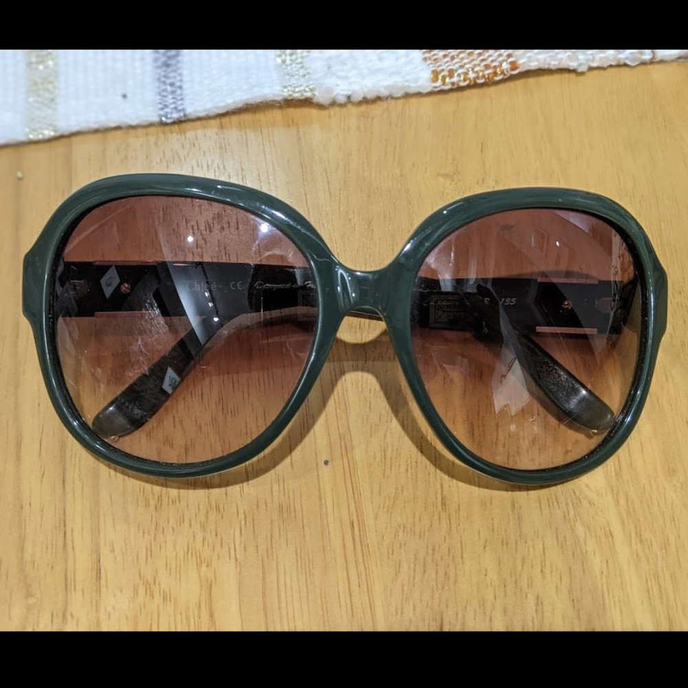 Chloe forest green sunglasses
